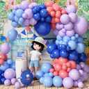 Blue and Purple Balloon Garland Kit, 103 PCS Arch Kit With Dark Light Blue Light Purple Balloons, Lilac and Colorful for Kids Girls Birthday Carvinal Theme Party