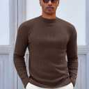 Runcati Mens Mock Turtleneck Sweater Slim Fit Casual Ribbed Knitted Pullover Fall Winter Basic Warm Sweaters