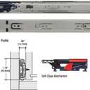 Knape & Vogt Side Mount Soft-Close Drawer Slide, Pair, Inch