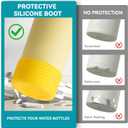 2 x Silicone Boot for Stanley 40 30 oz for Hydro Flask Water Bottle 12-24oz, Anti Slip Bottom Cover Sleeve for More Bottles/Tumblers Bottom of 2.83-2.95in (Yellow)