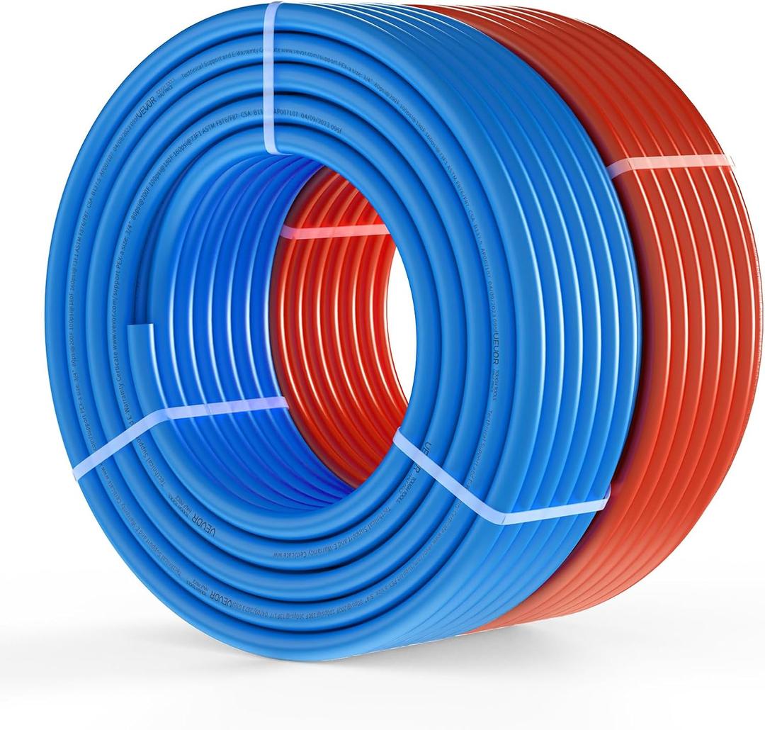 VEVOR PEX Pipe 3/4 Inch, 2 x 100 Feet Non-Oxygen Barrier PEX-A Flexible Pipe Tubing for Potable Water, for Hot/Cold Water & Easily Restore, Plumbing Applications with Free Cutter, Blue & Red VEVOR PEX Pipe 3/4 Inch, 2 x 100 Feet Non-Oxygen Barrier PEX-A Flexible Pipe Tubing for Potable Water, for Hot/Cold Water & Easily Restore, Plumbing Applications with Free Cutter, Blue & Red