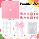MotiMind 41 Pcs Pink DIY Graduation Cap Decoration Kit, Grad Cap Decorations Grad Hat Topper Faux Assorted Flowers Bows 3D Cream Construction Paper Butterfly Stickers Pearl Adhesive Dots