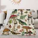 Mushroom Blanket Gifts for Women Soft Cozy Fleece Flannel Mushroom Throw Blanket All-Season for Sofa Couch Cottagecore Room Decor Blankets for Adults Teen 60"x50" Inches