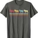 Retro Moose Lover Funny Moose Vintage T-Shirt, Large 