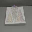 Beaupretty 3 Pieces Lighted Christmas Tree Figurine Color Changing LED Acrylic Holiday Tree Christmas Table Top Decoration for Centerpieces Window Desk Mantel Gift White