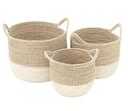 Baskets, Set of 3 for Home, Office, Dorm Room, Living Room, Bedroom, Bathroom, Nursery Storage and Organization (GRAY)11x9/13x10/14x12 inch