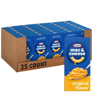 Kraft Mac & Cheese, 35 Boxes, for Easy Dinner or Dinner Sides, Original Flavor, No Artificial Flavors, Preservatives or Dyes, 7.25 oz (EXP 02/22/27)