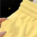 SOLY HUX Women's Sweat Shorts Summer Drawstring Elastic Waist Workout Running Shorts Lounge Short Pants (Yellow, M)