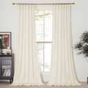 NICETOWN Ivory White Velvet Curtains 144" Length 52" Wide, Luxury and Thick Window Velvet Curtains for Bedroom Living Room - Room Darkening Thermal Insulated, 2 PCs