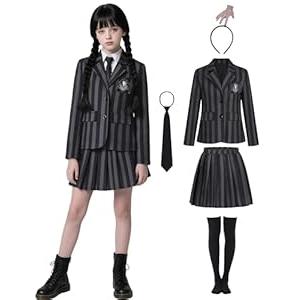 Slivomi Kids Halloween Costume for Girls Academy Uniform School Suits Halloween Cosplay Party Black SV059 XL