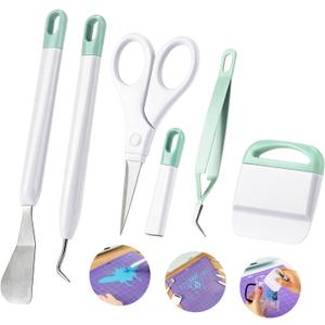 Ecraft Vinyl Weeding Tool Set: Vinyl Weeding Craft Basic kit 5 Pieces Including Tweezers & Spatula & Weeders & Scraper & Scissor for cricut/Silhouettes/Cameos/Weeding Vinyl/Splicing
