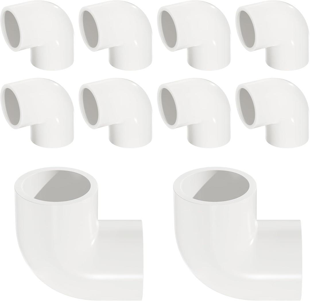 1" 10 Pcs 90 Degree Elbow Pipe Fittings (Socket x Socket), Heavy Duty 2 Way Right Angle Pipe Fitting for DIY Creations, Schedule 40 PVC Coupling Adapter.