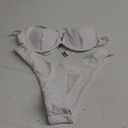 MakeMeChic Women's 2 Piece Bikini Sets Push Up Swimsuit Cheeky High Cut Bathing Suit Swimwear White Medium, Size M
