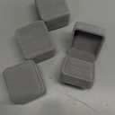 4 -Pack Ring Boxes for Jewelry Gifts - Individual Velvet Jewelry Boxes - Ring Gift Box Set for Proposal, Engagement, Wedding, and Presentation - Grey, 2.5 x 2.2 x 1.7 Inches