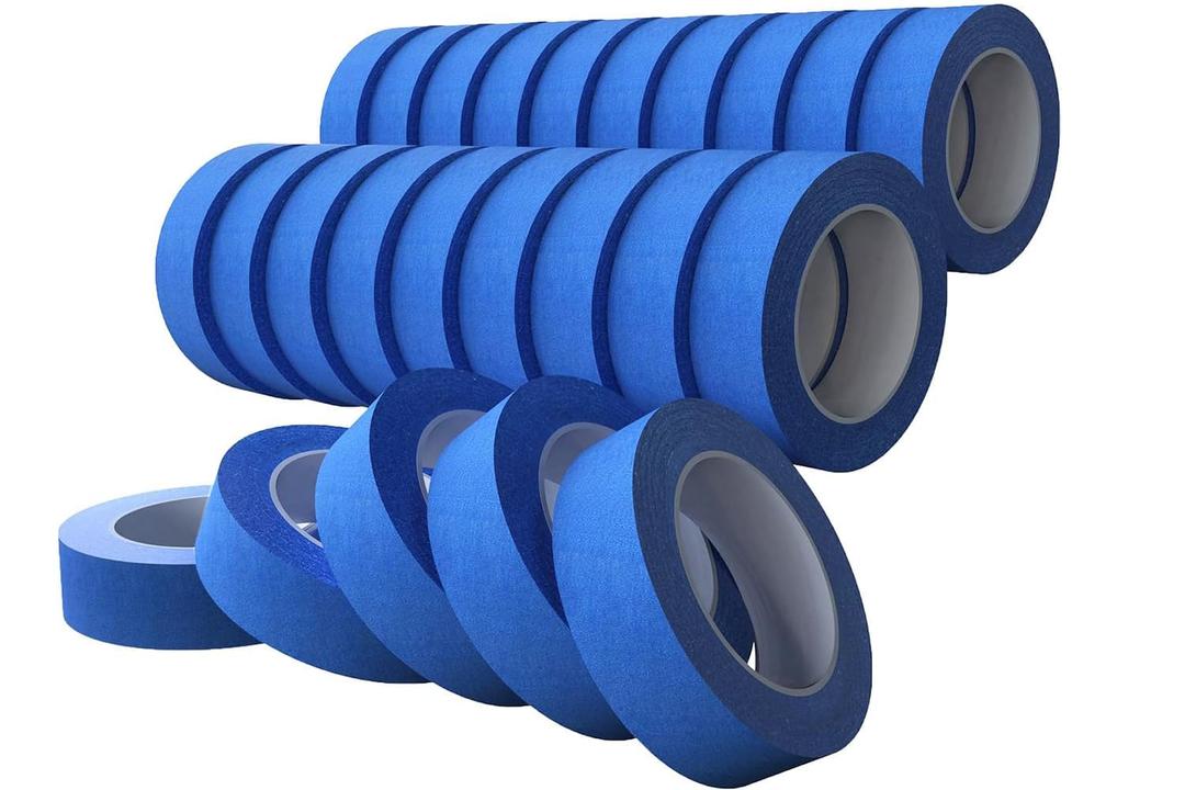 SWRT Blue Painter's Tape 1 Inch x 55 Yards x 24 Rolls (1320 Yards Total)  Upgraded Adhesive Masking Tape, Multi-Surface, Clean Removal, No Residue, for Walls, Trim, DIY, Crafts & Painting Projects