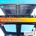Sunroof Sunshade for Hummer EV 2024-2026 Accessories Upgraded Car Roof Cover Foldable Roof Sun Shade UV Reflector Glare HeatShield Sun Visor Blocker Moonroof Shield Cover Privacy Protector (Black1)