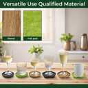 Acacia Wood Coaster Set of 8 with Holder - Dual-Material Design (4 Wood & 4 Absorbent Felt Pads) - 3" Non-Slip Furniture Protectors for Coffee Table, Home Bar & Office, Round Coaster Set