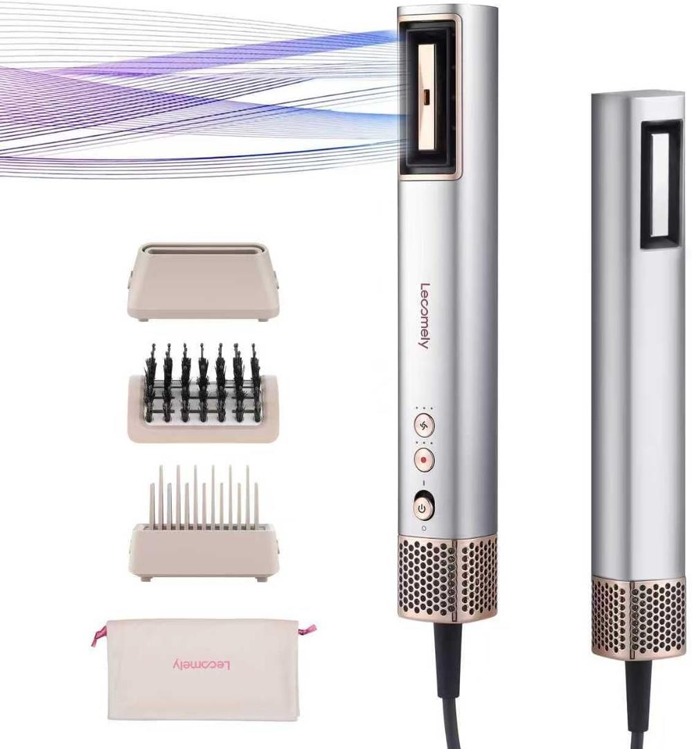 Hydro Ionic Hair Dryer, 4-in-1 High Speed Hair Dryer for 5X Faster Drying, Millions of Water Ions & Ionic Anti-Frizz, Portable Travel Hair Dryer for Salon Results, X2 Sliver
