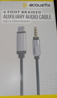 ACX USB C TO 3,5MM CABLE 6FT BK