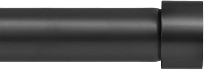 Ivilon Window Curtain Rod Decorative End Cap Design, 1 Inch Rod, 120 to 240 Inch, Black