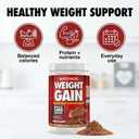 Naturade Weight Gain Nutrition Drink Mix for Healthy Weight Support, Balanced Calories with Protein, Vitamins & Minerals, Chocolate - 20.3 oz (EXP 01/31/28)