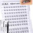 ALICE Short Lash Clusters Kit 8mm-10mm-12mm Natural Clear Band Cluster Eyelash Extension Kit Wispy Eyelash Clusters Kit with Bottom Lashes Bond and Seal DIY at Home