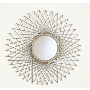 Gold Mirrors for Wall Metal Sunburst Modern Circle Mirrors for Home Décor Decorative Hanging Wall Boho Art Gift for Living Room Bedroom Entryway
