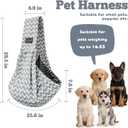 Dog Sling Carrier for Small Dogs and Cats 516 lbs, Puppy Carrier Sling with Safety Hook and Storage Pocket, Hands Free Pet Carrier Purse for Travel, Walking, Shopping (Grey Ripple)