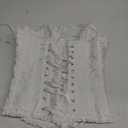 Bustier Corset Top for Women | Overbust Lace Up Waist Cincher Shapewear Lingerie (Small, White)