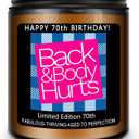 Homsolver 70th Birthday Decorations Gifts for Women Men, Happy 70th Birthday Candle Gift for Her Him, Funny 70 Years Old Ideas- Lavender Scented Candles