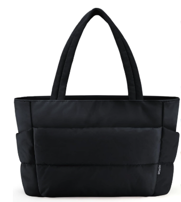 HOTOR Puffer Tote Bag for Women, Nurses - Multi-Pocket Lightweight Bag for Work - Quilted Handbag for Travel and Gym , 15x15