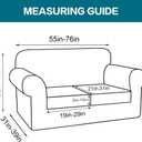 Turquoize 3 Piece Sofa Covers for 2 Cushion Couch Sofa Slipcover Soft Couch Cover for Dogs-Washable Sofa Furniture Cover with 2 Individual Cushion Covers, Thick Jacquard Fabric (Loveseat, Cream)