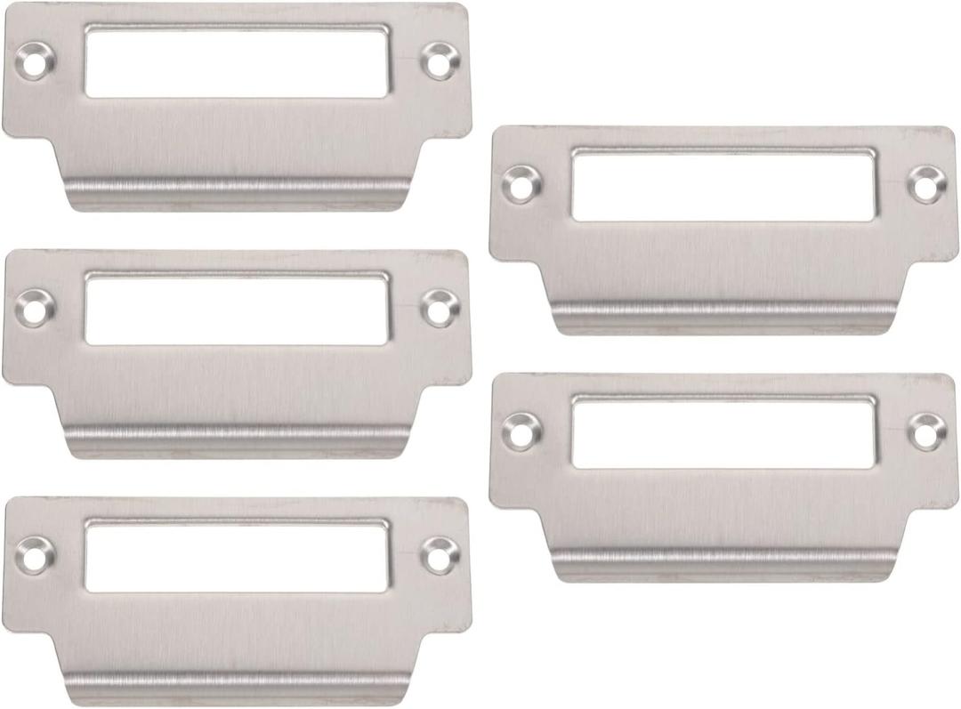 DOITOOL 5 Pcs Deadbolt Strike Plate Stainless Steel Door Strike Plate Door Reinforcement Backplate Deadbolt Covers for Home Residential Use, Sliver