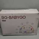 Baby Play Gym Activity Mat, 5 Developmental Zones Wooden Tummy Time Mat with 7 Detachable Sensory Toys for Motor Skills & Sensory Development, Baby Essentials Shower Gift, Easy to Install (37.6*37.6 Inch, Blue)