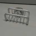 TAILI Sponge Holder for Kitchen Sink with Strong Suction Cup, Removable Sponge Holder, Rustproof Aluminum Sink Caddy for Sponges, Dish Brush - Silver (5.1" x 2.3")