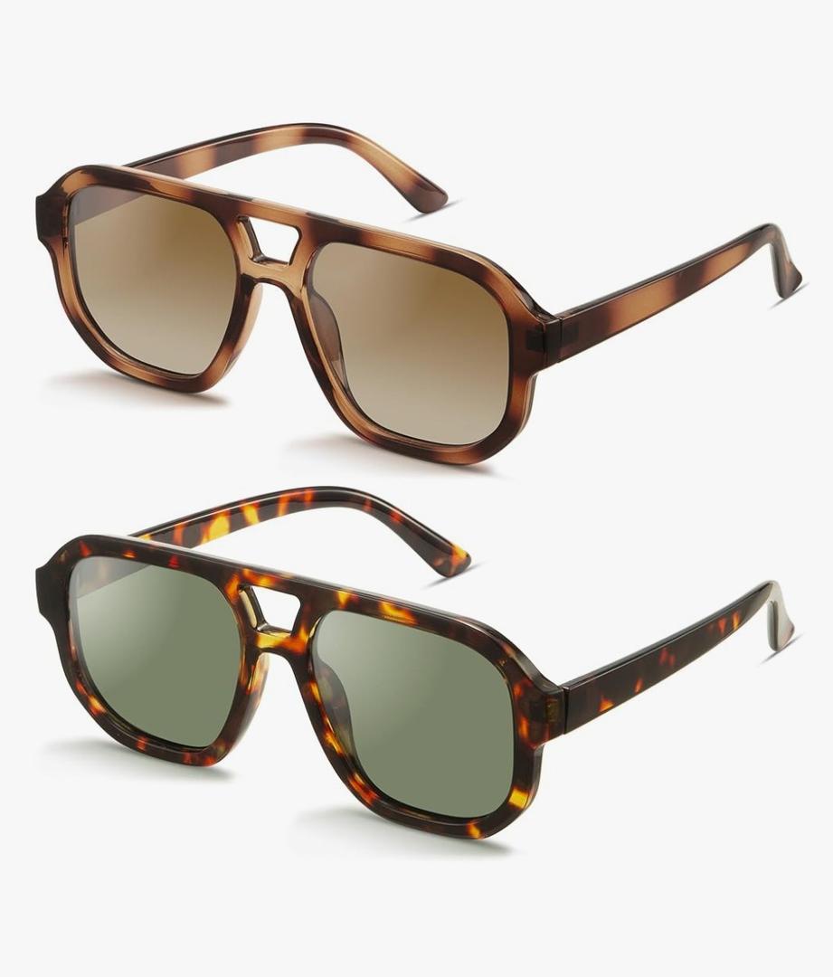 livho Trendy Polarized Square Aviator Sunglasses Women Men Square Eyewear Frame, Retro Sun Glasses for Women Men 2025 Shades