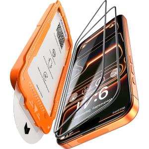 NeverBreak 9H+ Hardness for iPhone 17 Pro Screen Protector 12FT Military Grade Protection (Scratch, Shatter, Drop Resistance) Tempered Glass Full Edge Coverage 6.3" 2025, 2 Pack with De-Bubble Card