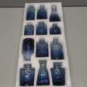 SUPMIND Glass Bud Vase Set of 12, Small Blue Flower Vases for Centerpieces in Bulk, Mini Vintage Vase for Wedding, Home,Table Decoration