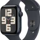 Apple Watch SE (2nd Gen) [GPS 44mm] Smartwatch with Midnight Aluminum Case with Midnight Sport Band M/L. Fitness and Sleep Trackers, Crash Detection, Heart Rate Monitor, Retina Display