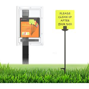 Blank Yard Signs with Stakes, 16 mil Yellow Paperboard DIY Kit - 12pcs 6"x6" Lawn Signs + 6 Pcs 16" Stakes + 1 Pen for No Pooping Dog Signs, Keep Off Yard Signs, Marking Flags Signs, Warning Signs