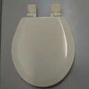  Slow Close Toilet Seat, Easy Clean, Non Slip Premium Wood Seat, Easy Install, Made in USA, Round, Bone
