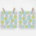 2 x Artoid Mode Light Blue Dahlia Floral Kitchen Dish Cloths, 12x12 Inch Quick Dry Microfiber Dishcloths for Kitchen Premium Dish Rags Set of 2