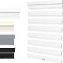 MYshade Cordless Zebra Blinds for Windows with Free-Stop(White,30" W x 64" H) Dual Layer Shades for Day & Night Privacy and Light Filtering, Perfect for Home & Bedroom, Easy to Install