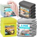 2 x Stainless Steel Wipes Set - 10-Pack Reusable Microfiber Cleaning Cloths for Windows, Kitchen, and Home - Scratch-Safe for Dishes, Glass, Mirrors, Stove, Furniture Surfaces