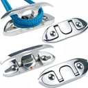 Folding Boat Cleat 4-1/2", Boat Cleat 316 Stainless Steel, Flip Up Dock Cleat for Deck and Boat with Fastener, Marine Folding Rope Cleat