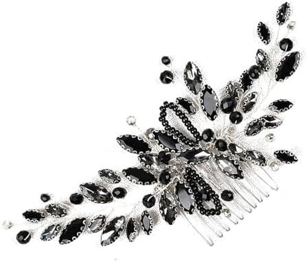 Teardrop Hair Combs Black Delicate Opal Crystal Comb Clips Bride Wedding Hair Pieces Headpieces Hair Side Combs for Women and Girls