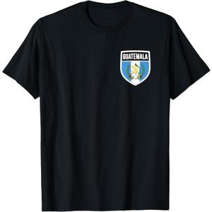 Guatemala Shield Logo T-Shirt Guatemalan Flag Patch Badge T-Shirt,Large