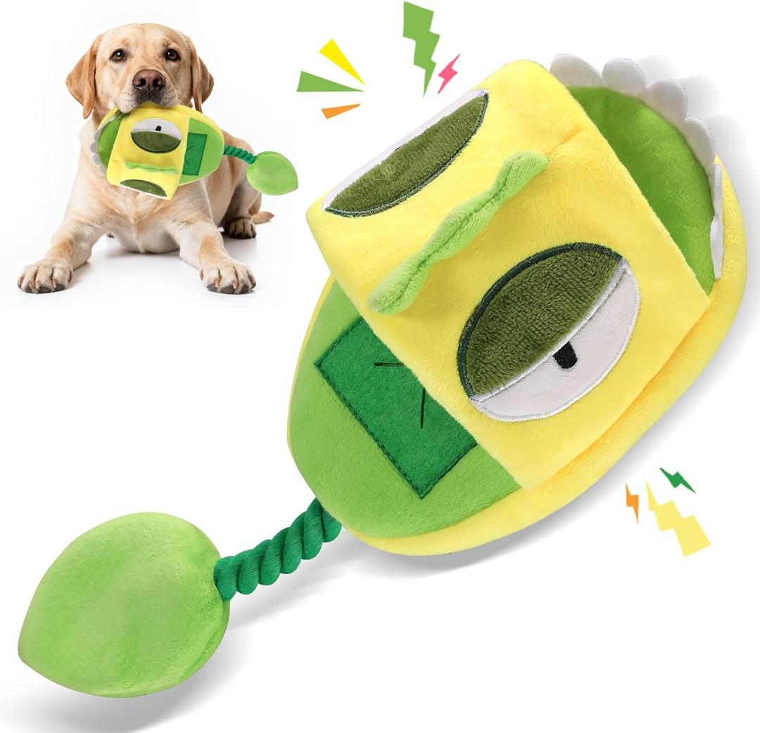 2 x Squeaky Dog Toys, No Stuffing Interactive Dog Chew Toys Built-in Squeaker and Crinkle Paper Sounds Snuffle Foraging Instinct Training Puppy Chew Toys for Small Medium Dogs