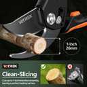 VOTREK Pruning Shears, [Patented Stepless Handle Opening] - Garden Clippers with Ultra-Sharp SK5 Steel for Weak Hand, Bonsai Scissor Universal Fit for All Hand Sizes, Effortlessly Cut 1-Inch Branches