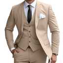Mens 3 Pieces Classic Suit Wedding Blazer Grooms Jackets Vests Pants Suits 3XXXL, Champagn
